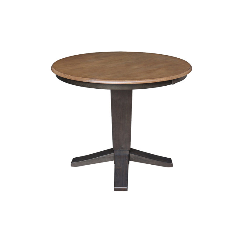 Table de salle à manger Grachan Ronund, H 29,9 po x L 36 po x l 36 po, Hickory / charbon délavé