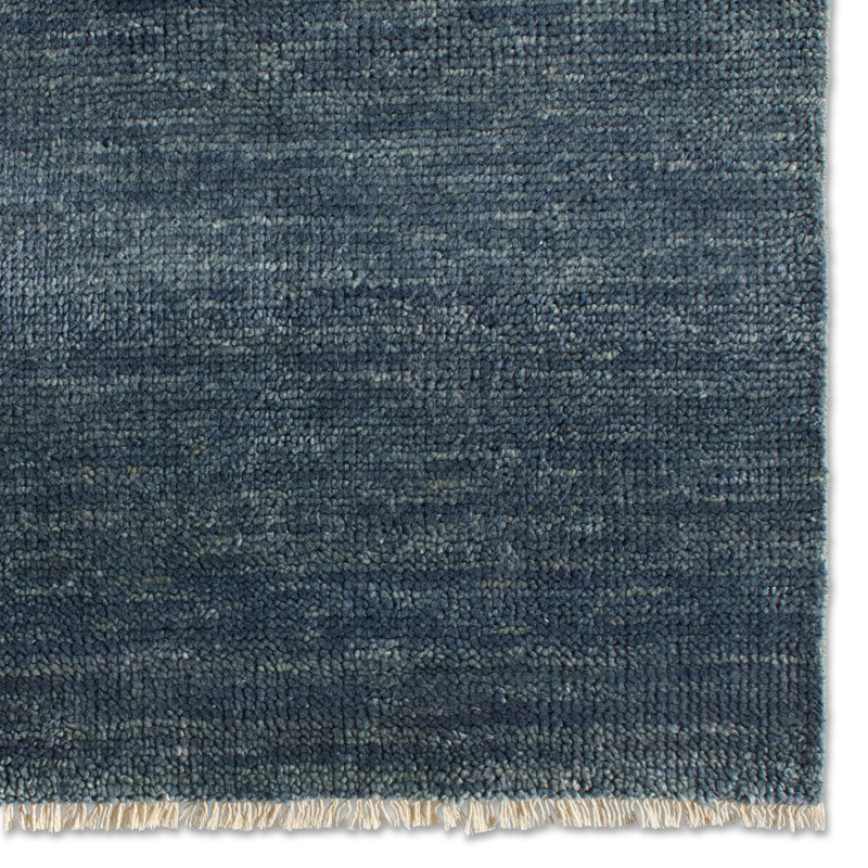 Jaipur Living Origin SAG11 Handknotted Solid Dark Blue Area Rug (12'x15'), Rectangle 6' x 9'