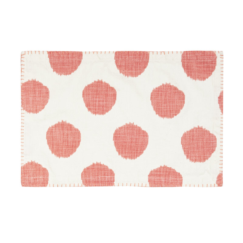 Napperon en coton Maribeth Dot Azalea, Rose