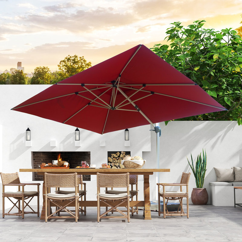 Parasol en porte-à-faux Deraway, Blanc, 12 pi x 12 pi
