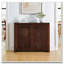 Armoire 2 portes en rotin avec rangement, crédence de bar à vin rétro pour le salon / le vestibule / la cuisine-121083104
