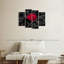Ensemble de 4 pièces de roses rouges gothiques sur toile-1125689184