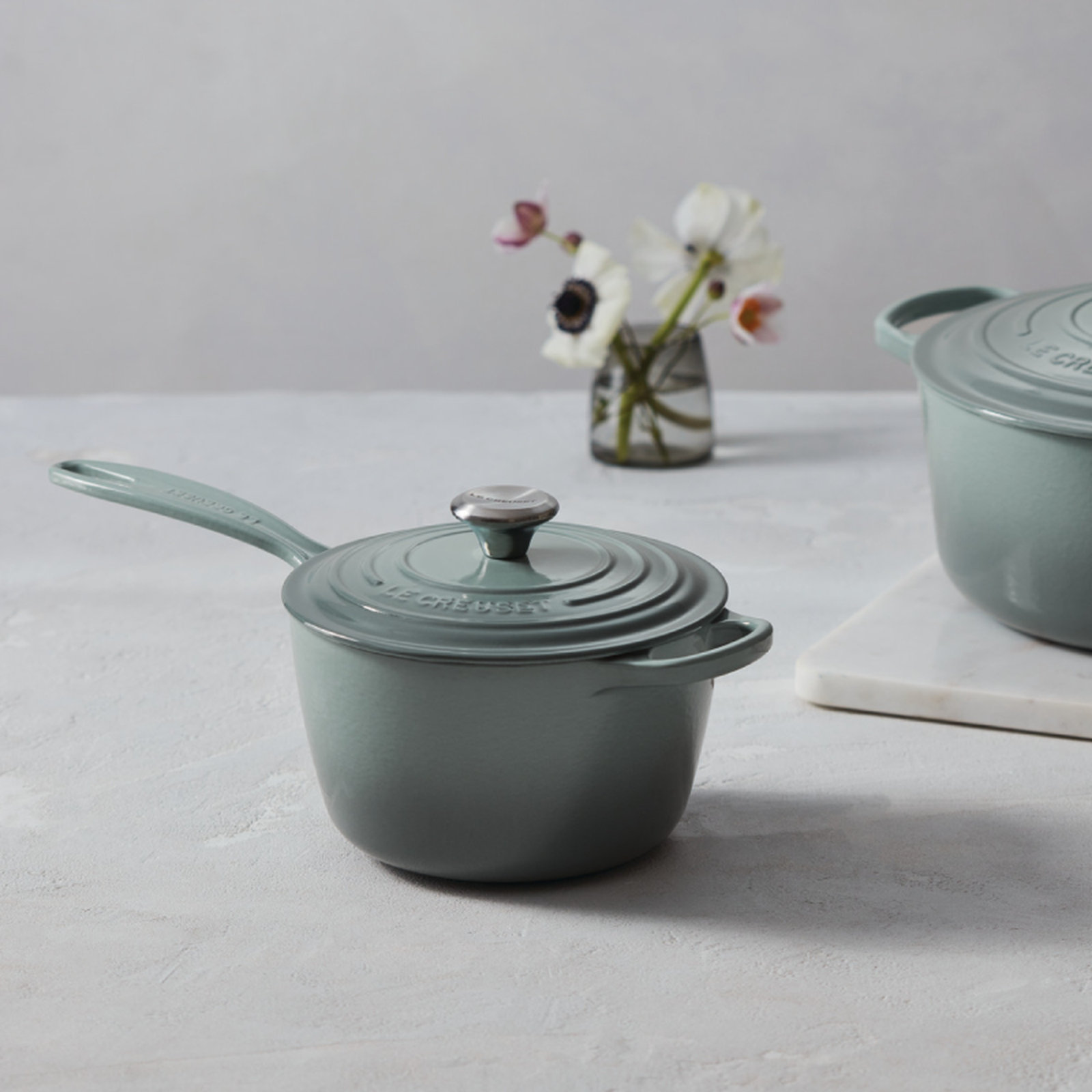 Le Creuset Signature Enameled Cast Iron Saucepan, 2.25 qt., Sea Salt