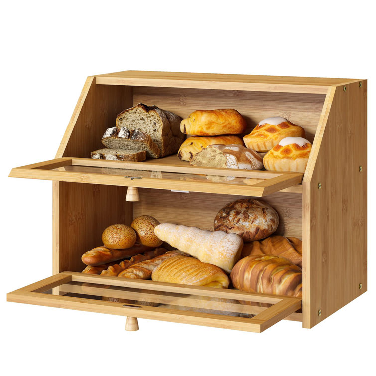 Bamboo Two-Layer Bread Box