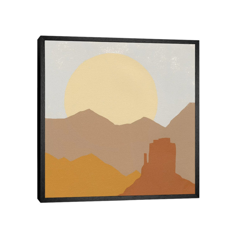Desert Sun I by Moira Hershey - Print on Canvas, 66.04cm H x 66.04cm W x 3.81cm D, Black Floater Framed