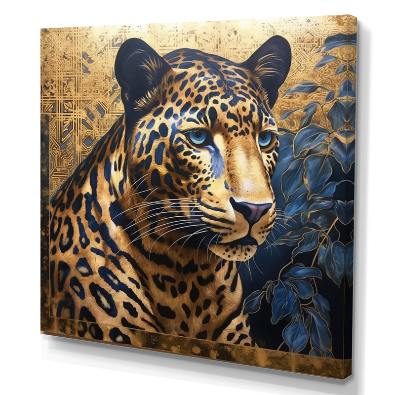 " Leopard Grace V ", 36" H x 36" W x 1.5" D, Wrapped Canvas