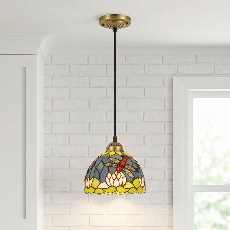 1 - Light Vintage Tiffany Single Pendant Light Dimmable