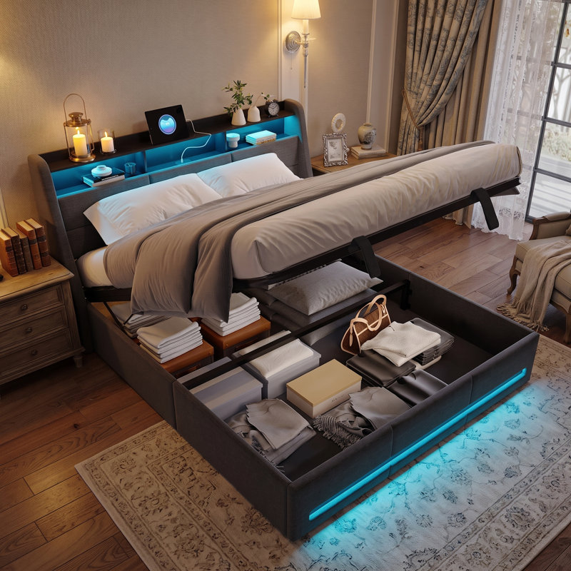 Lift Up Storage Bed Frame, Small Double (4')