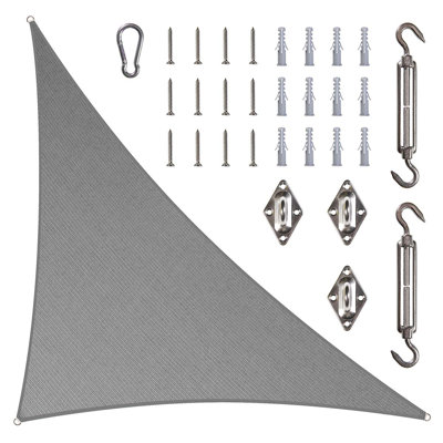 Amgo Right Triangle Sun Shade Sail with Hardware Kit