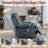 Recliner Chair with Vibration Massage and Heat, 360° Swivel Rocking Chair for Adults, Ergonomic Lounge Chair with Rocking Function and Side Pocket, Cup Holders, Blue-271861384