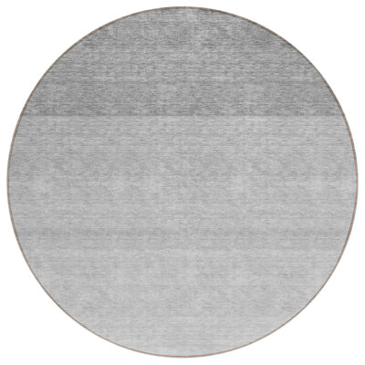 Tapis d'intérieur rond lavable ombré gris et clair 8 pi HomeRoots