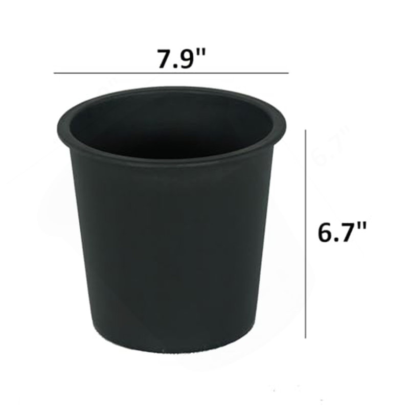 Pot de plante de jardin rond 7,9 po - pots de jardin en plastique avec drainage (paquet de 5), H 6,7 po x l 7,9 po x P 7,9 po