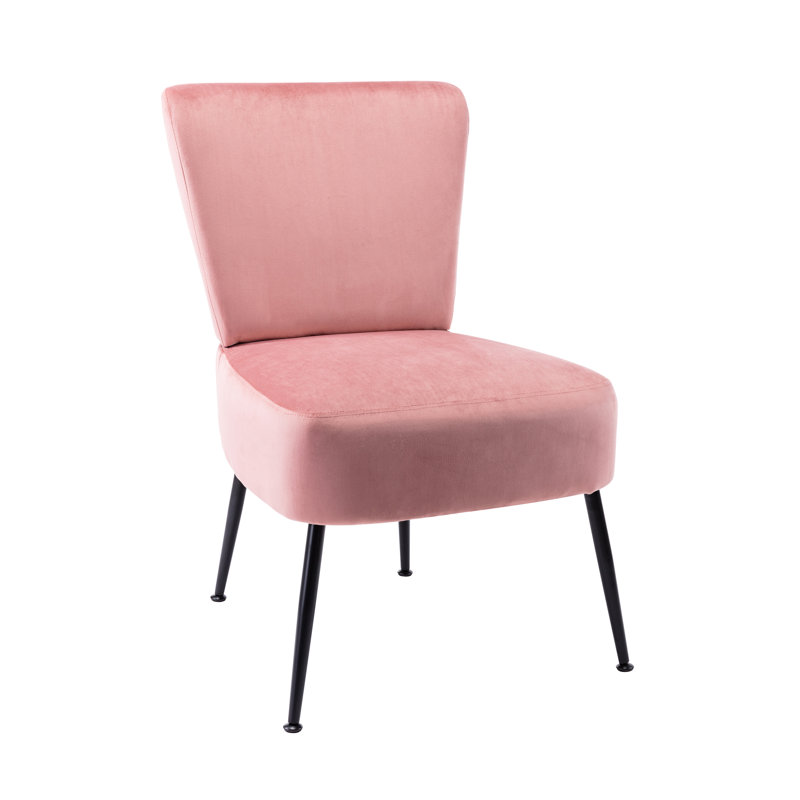 Bohn Velvet Slipper Chair, Pink