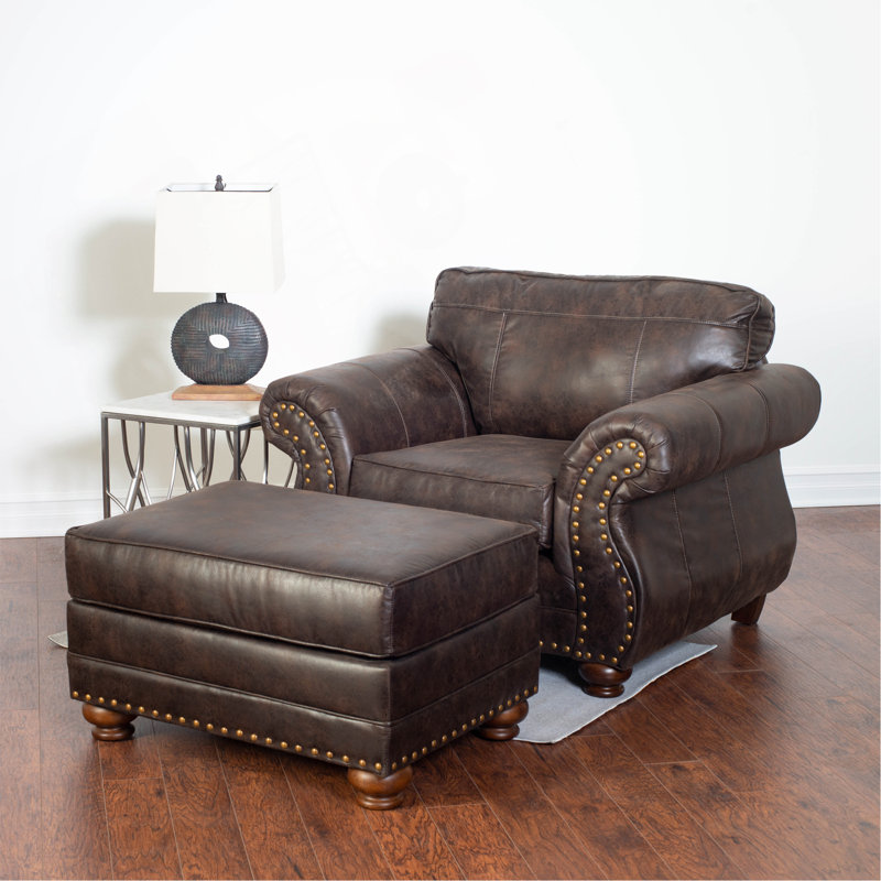 Repose-pieds capitonné en tissu Amarin, Espresso