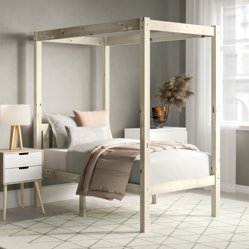 Enfield Four Poster Heavy Duty Solid Pine Bed, Small Double (4')