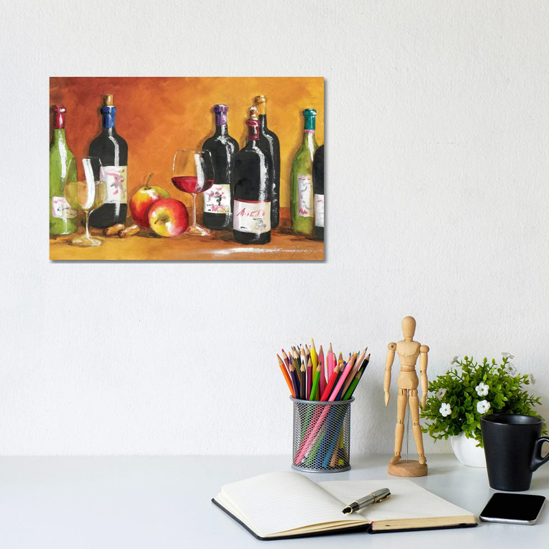 Fall Wine by Malenda Trick - Gallery-Wrapped Canvas Giclée on Canvas, Classic Wood Framed, 20.32 cm H x 30.48 cm W