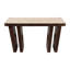 Console en travertin Modern Edge avec base en bois pour l'entrée ou le couloir - Console de canapé étroite pour vestibule ou présentoir de maison - 47 po, brun clair et brun