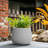 18 in. Large Pearl White(Upgraded Interior) Concrete Round Planter / Pot with Draiange Holes for Indoor & Outdoor-709410171-736770480