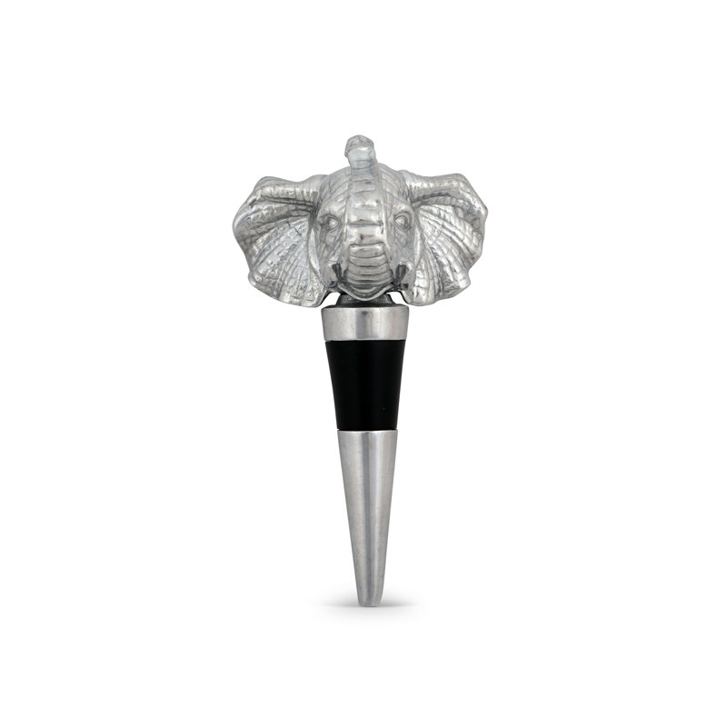 Arthur Court Elephant Aluminum Wine Bottle Stopper