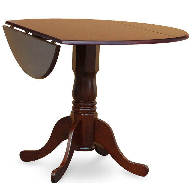 Lark Manor Janeen Drop Leaf Rubberwood Solid Wood Dining Set