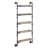 Wall Mounted 5 Tier Floating Shelf With Metal Tube, Oak Finish, Water Pipe Look, Ideal For Office Decor And Storage, 9"W Width, 12" Frame, Style, Home Storage Display, Shelf,
