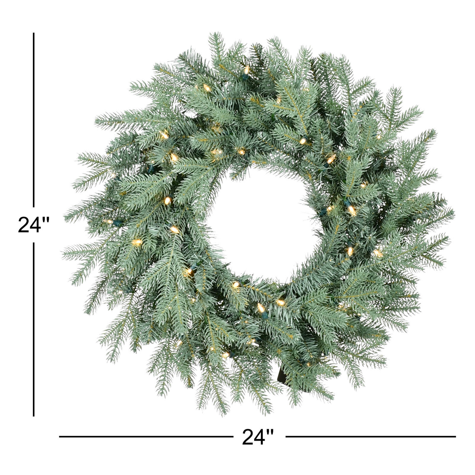 24" Pre-Lit Wreath