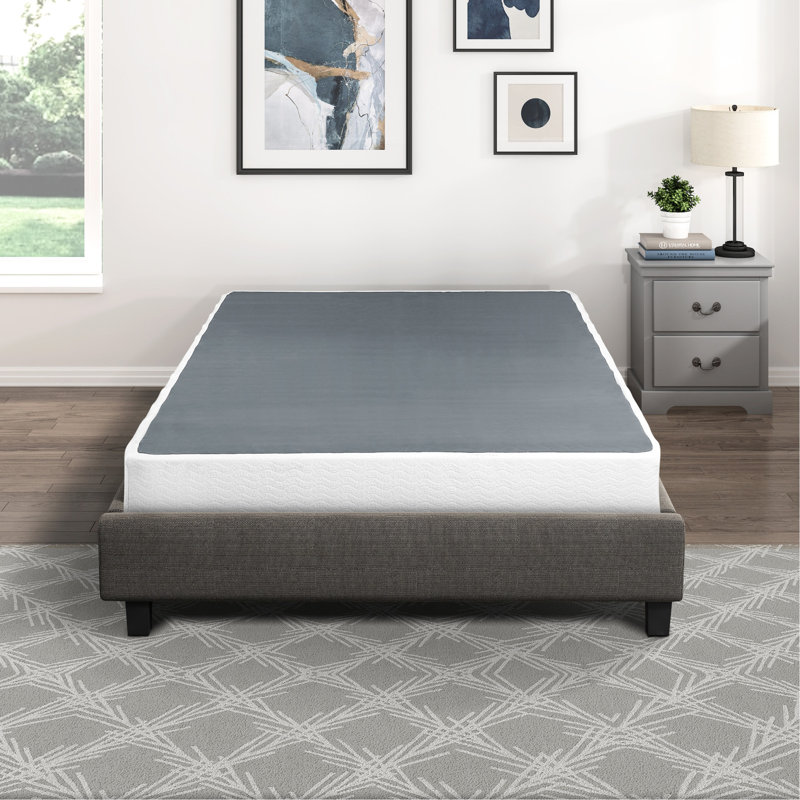 Base de matelas Eastern King, structure en métal, housse 100% tissu facile à assembler, Très grand lit