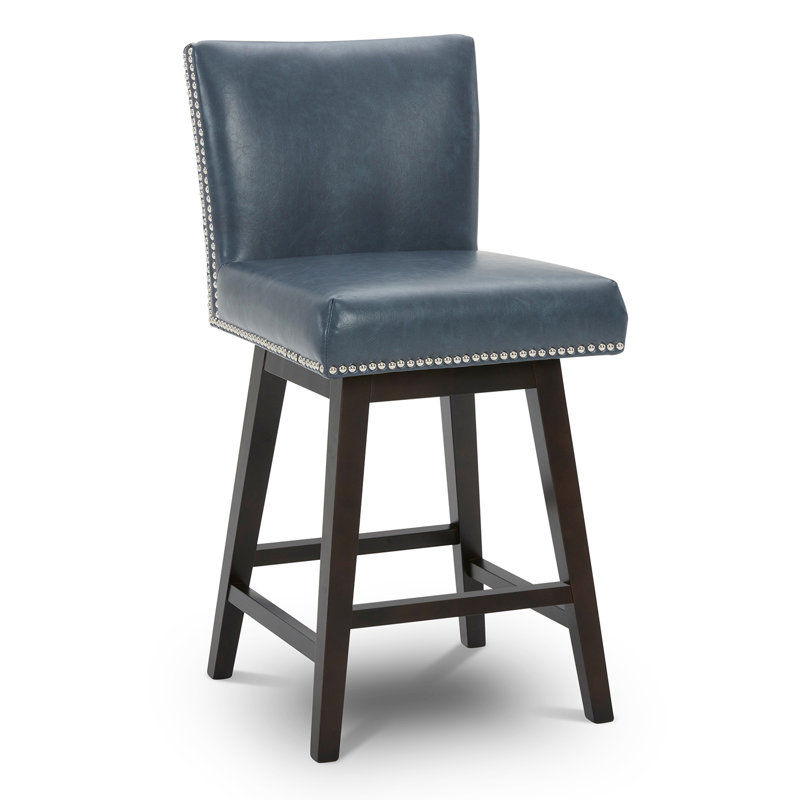 Tabouret de comptoir pivotant 26 po Blake, Bleu encre