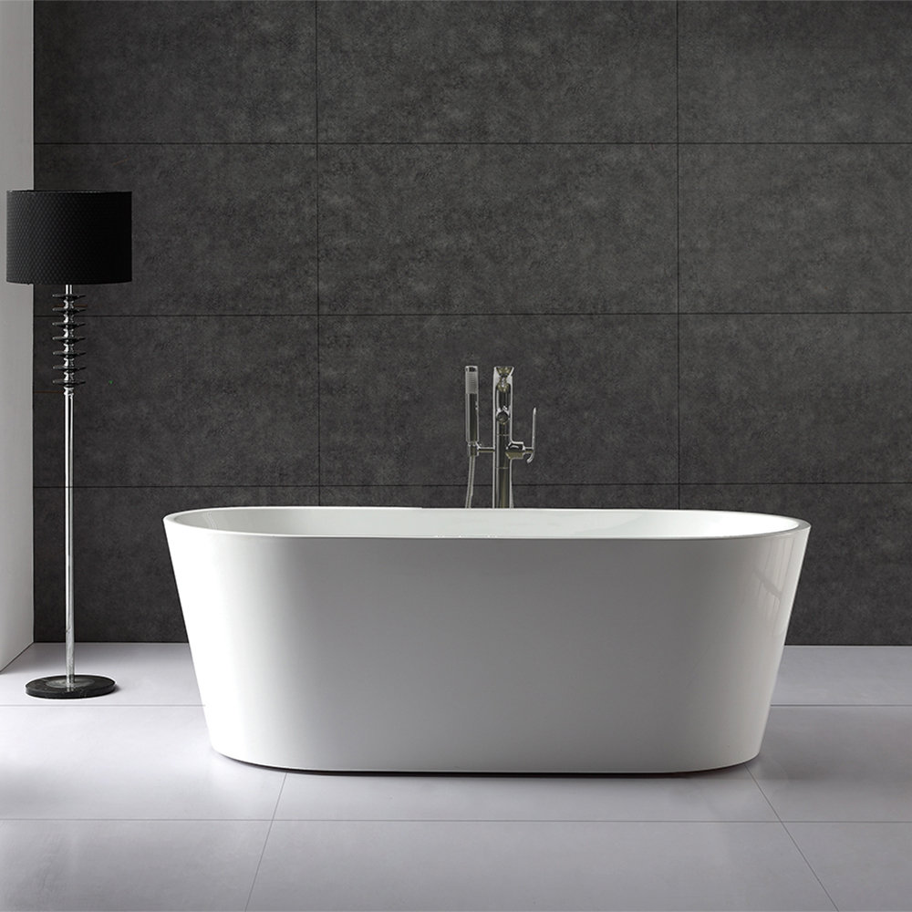 Aquatre 58.875'' x 31.625'' Freestanding Soaking Acrylic Bathtub LACAVA