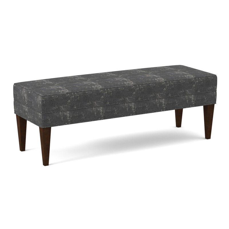 Livery Upholstered Bench, American Walnut, Venice Navy