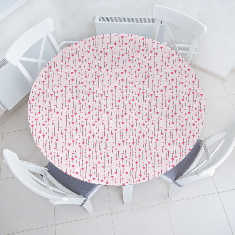 Union Rustic Vintage Valentine Fitted Round Diameter Pale Pink Pink 123922, 51.97" Round