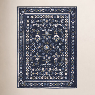 Hand-Tufted Wool Floral Outdoor Rug