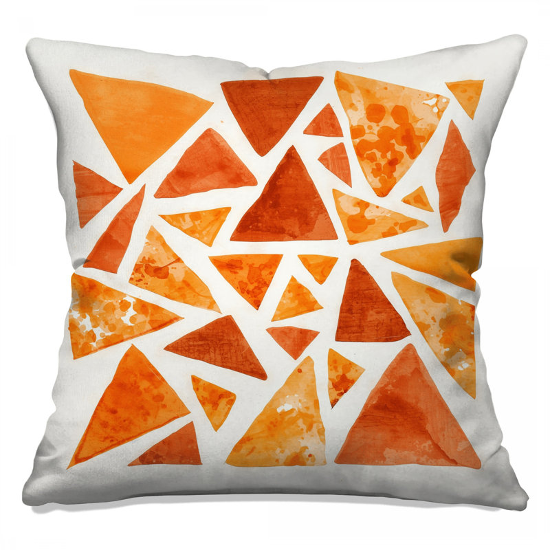 Coussins décoratifs à formes triangulaires orange, 18 po x 18 po