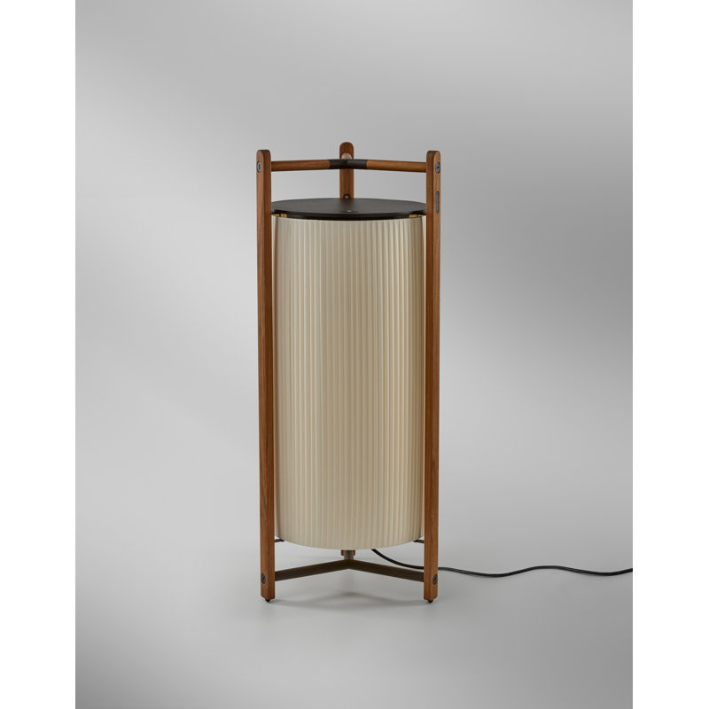 Kando - P/111 Floor Lamp - Teakwood - Ribbon Shade, Cream