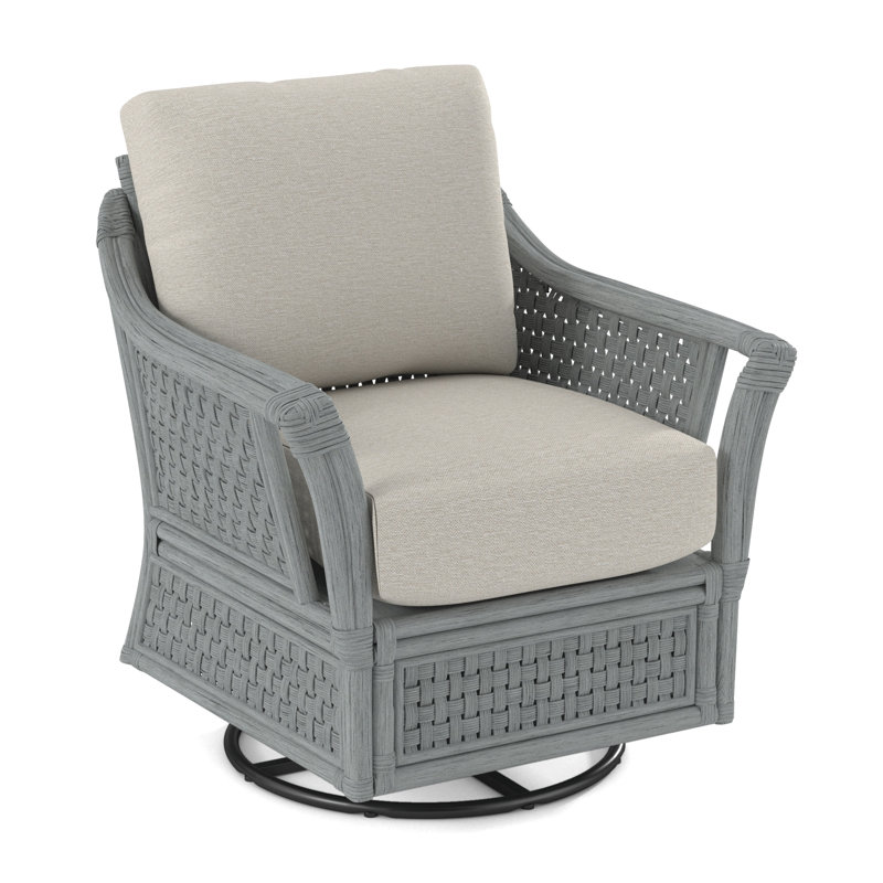Boca Upholstered Swivel Armchair, White Performance Fabric; 0851-94, Willow