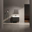 Armoire de salle de bain autoportante 36 po avec lavabo en résine - fini chêne foncé et aspect sophistiqué-457948925