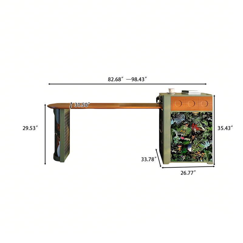Table de salle à manger 74.80 ", H 35,43 po x L 98,43 po x l 33,78 po