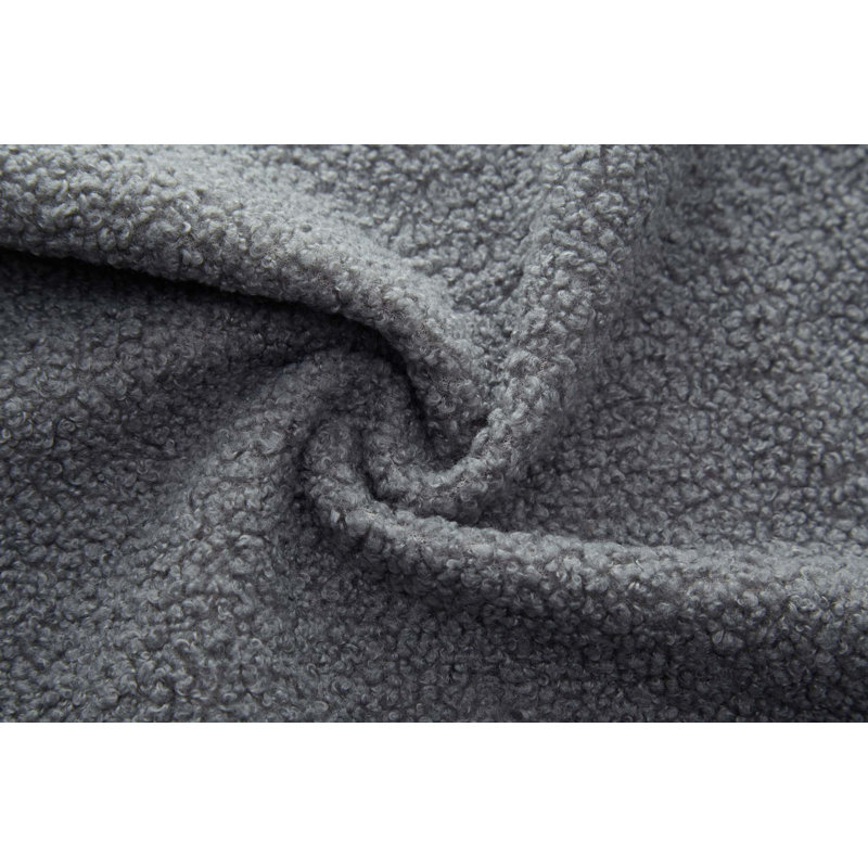 Canapé de sol avec 2 coussins, tissu convertible en peluche, Gris