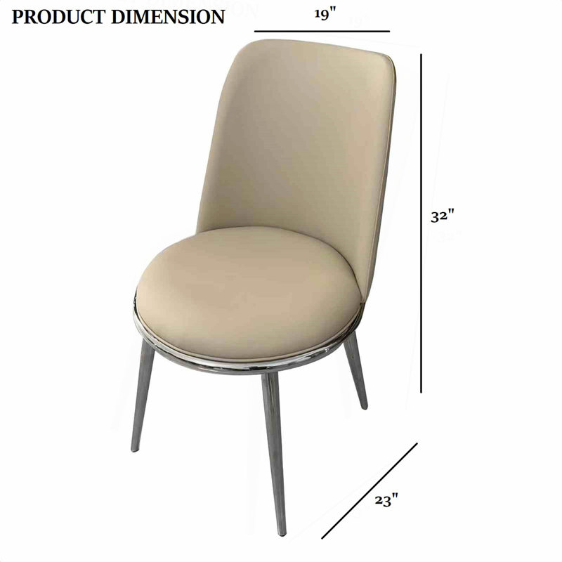Chaise d'appoint rembourrée 2 pièces de style contemporain, Argent