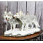 Figurine de couple de loups de neige d'hiver