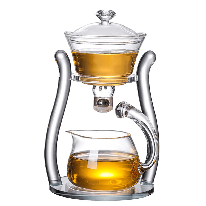 Ensemble de théière magnétique en verre