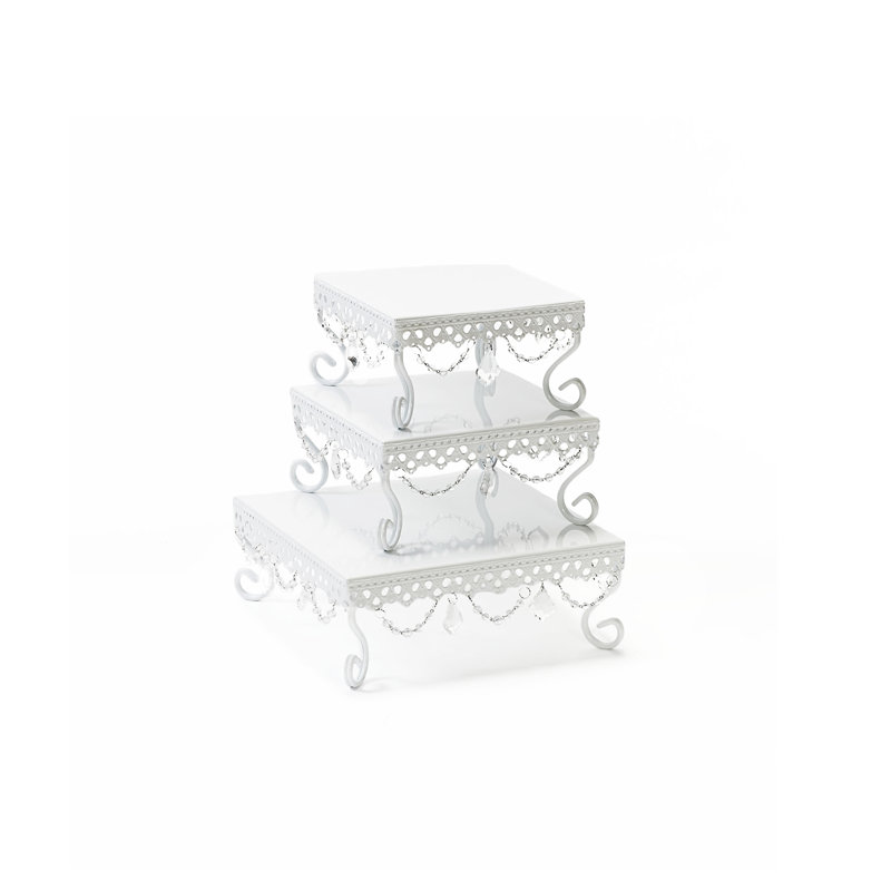 Présentoir à gâteaux 3 pièces Putney, Blanc