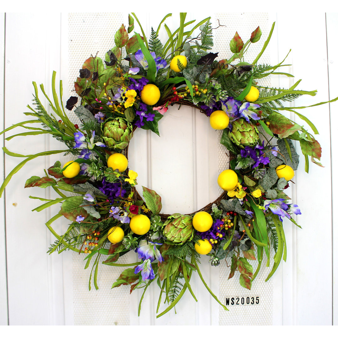 Faux Mixed Assortment Foam 24'' Wreath Rosalind Wheeler