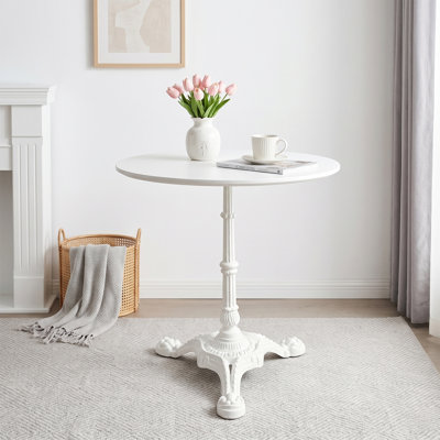 H27.95 Cast Iron Table Base With 3 Tiger Claw Feet, Table Leg White