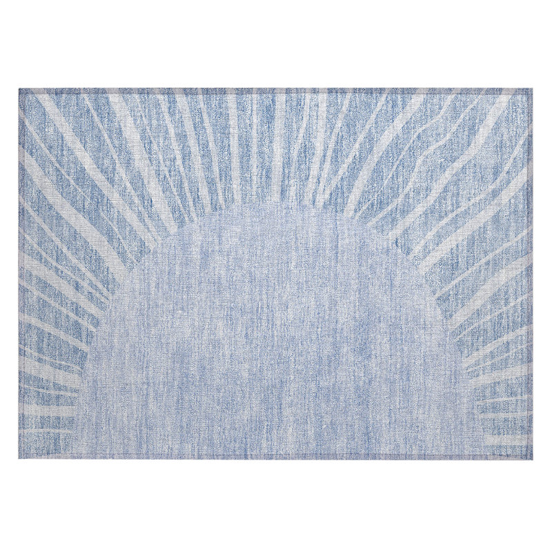 Washable Abstract Indoor / Outdoor Rug, Rectangle 1'8" x 2'6"