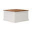 Table basse 31,5 "Farmhouse, table centrale carrée en bois avec plateau relevable articulé