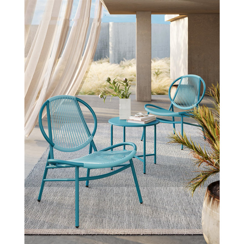 Patio Dining Set with, Blue