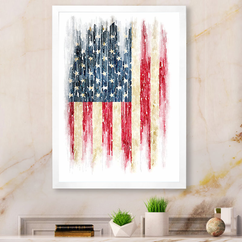 Drapeau américain sur toile grunge - Americana, décoration murale