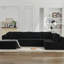 Nuage noir 106 po en forme de L avec méridienne orientée vers la gauche, 3 sièges, sans assemblage, velours côtelé modulaire mi-doux-901530819-901530822-901530816