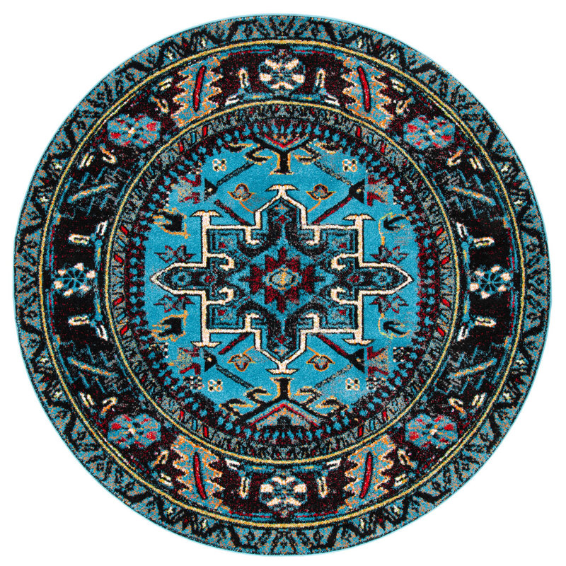 Cayleen Performance Oriental Rug, Round 6'7"